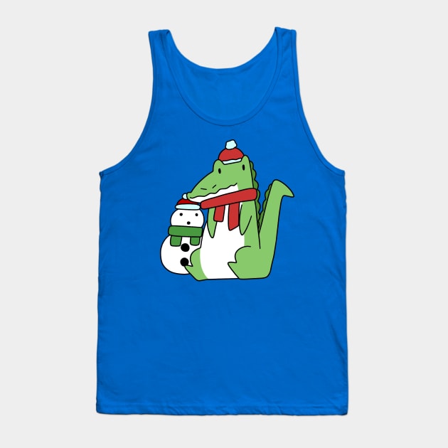 Alligator and Snowman Tank Top by saradaboru